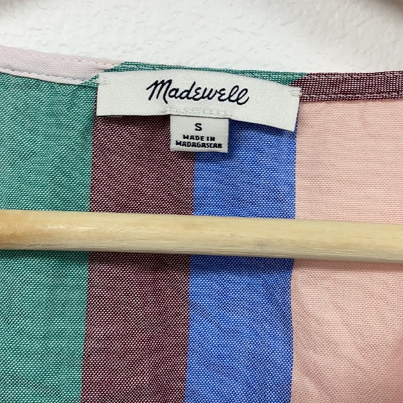 ‼️SOLD‼️Madewell Petite Novel Tie-Front Button Top in Flagstaff Stripe - Picture 6 of 9